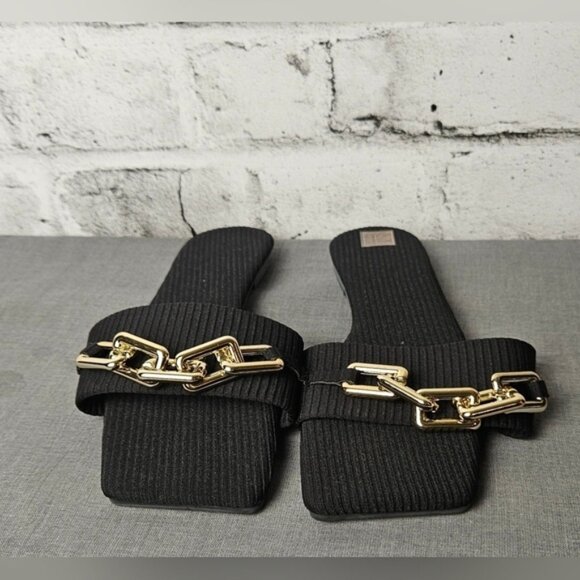 Women's Chain Decor Slide Sandals, Fashion Flat Sandals For Summer ~ NWOT - Picture 7 of 10